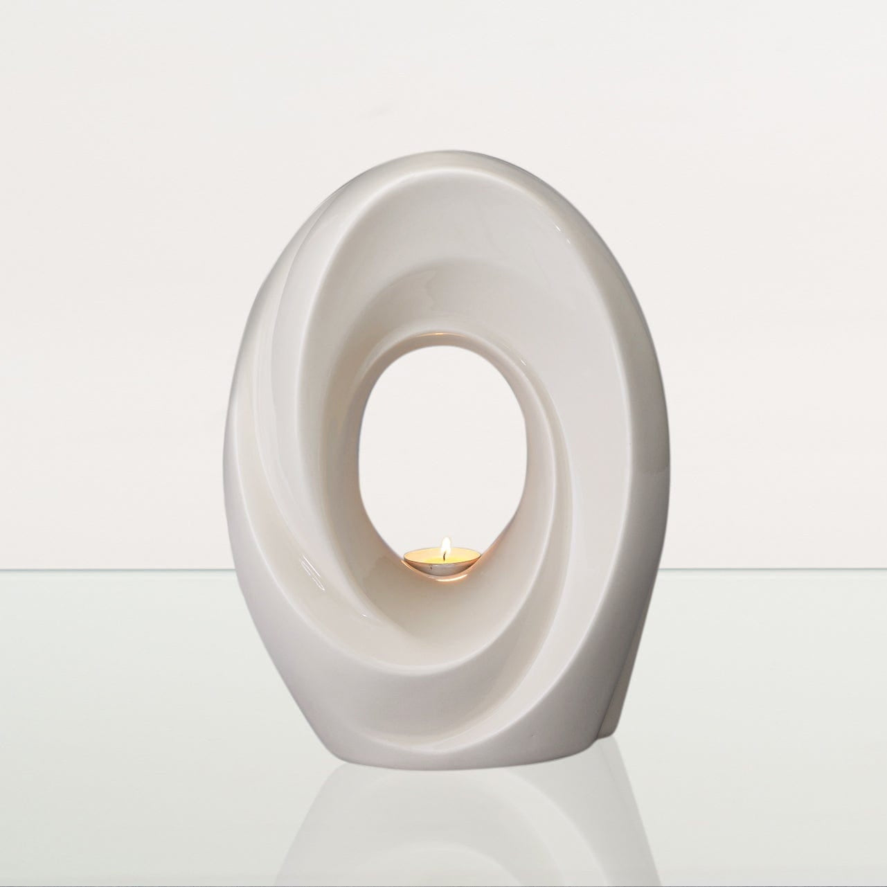 Handmade Cremation Urn for Ashes "The Passage" - Large Urn | Off-white | Ceramic - Pulvis Art Urns