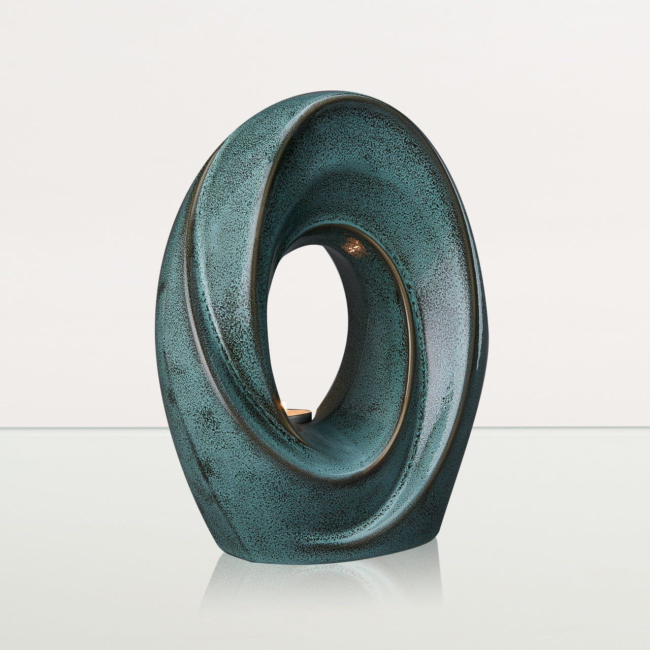 Handmade Cremation Urn for Ashes "The Passage" - Large Urn | Oily Green Melange - Pulvis Art Urns