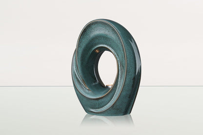 Handmade Cremation Urn for Ashes "The Passage" - Large Urn | Oily Green Melange - Pulvis Art Urns