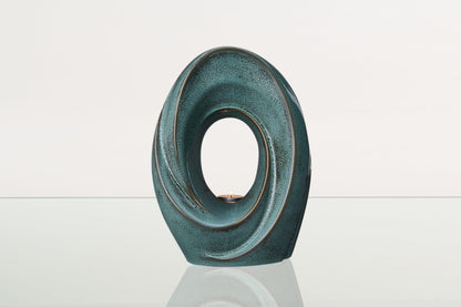 Handmade Cremation Urn for Ashes "The Passage" - Large Urn | Oily Green Melange - Pulvis Art Urns