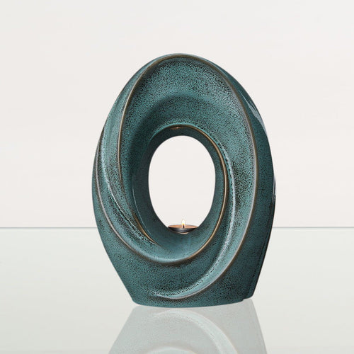 Handmade Cremation Urn for Ashes "The Passage" - Large Urn | Oily Green Melange - Pulvis Art Urns