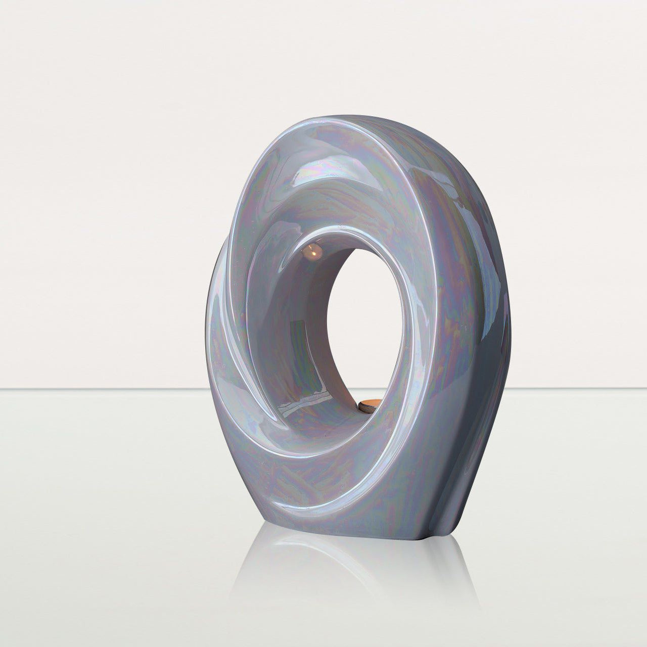 Handmade Cremation Urn for Ashes "The Passage" - Large Urn | Pearly White - Pulvis Art Urns