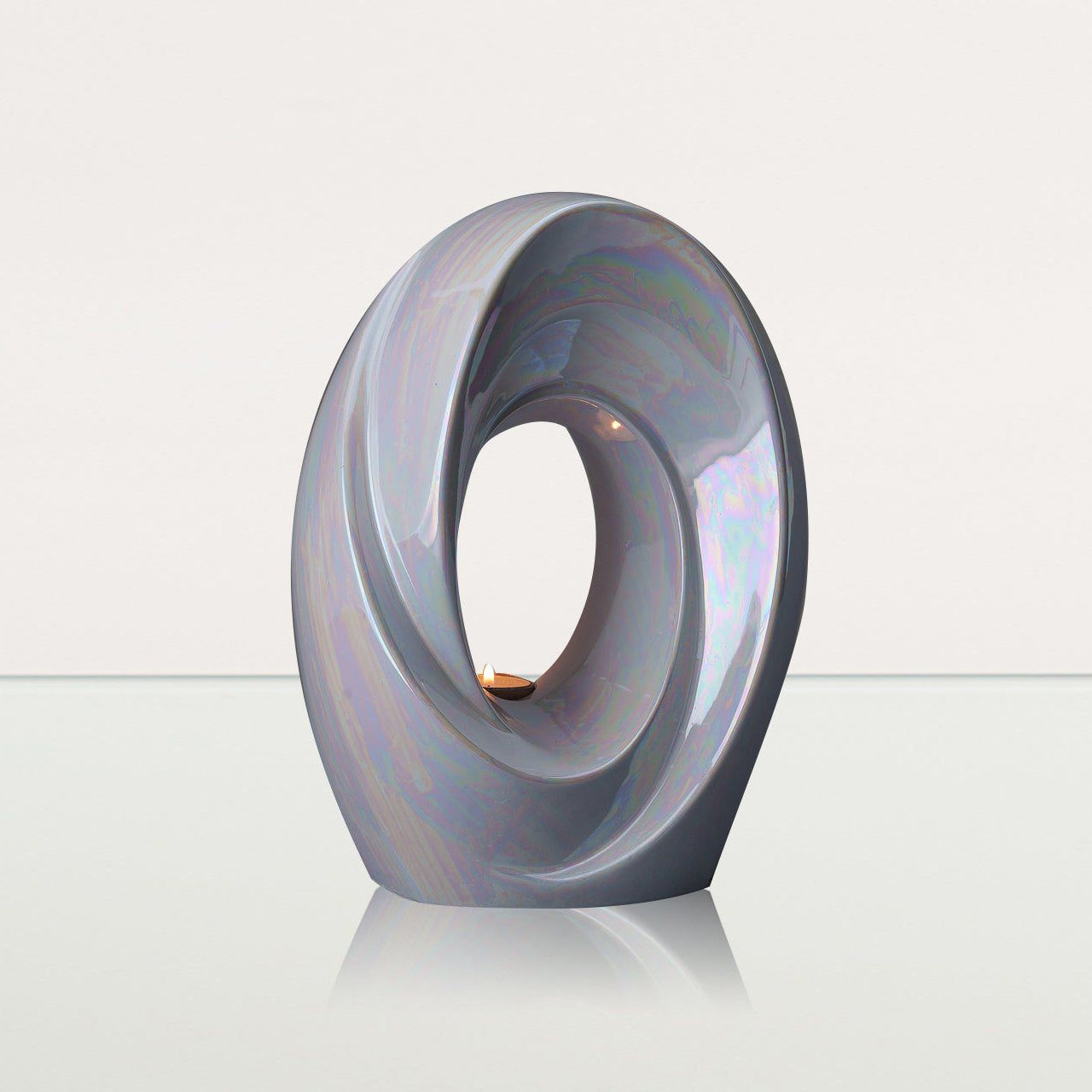 Handmade Cremation Urn for Ashes "The Passage" - Large Urn | Pearly White - Pulvis Art Urns