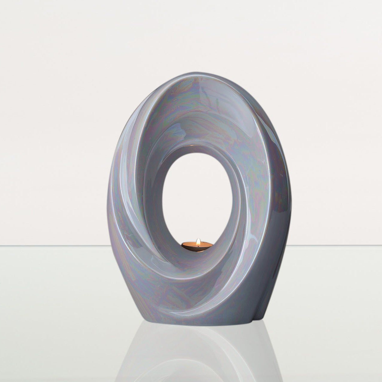 Handmade Cremation Urn for Ashes "The Passage" - Large Urn | Pearly White - Pulvis Art Urns