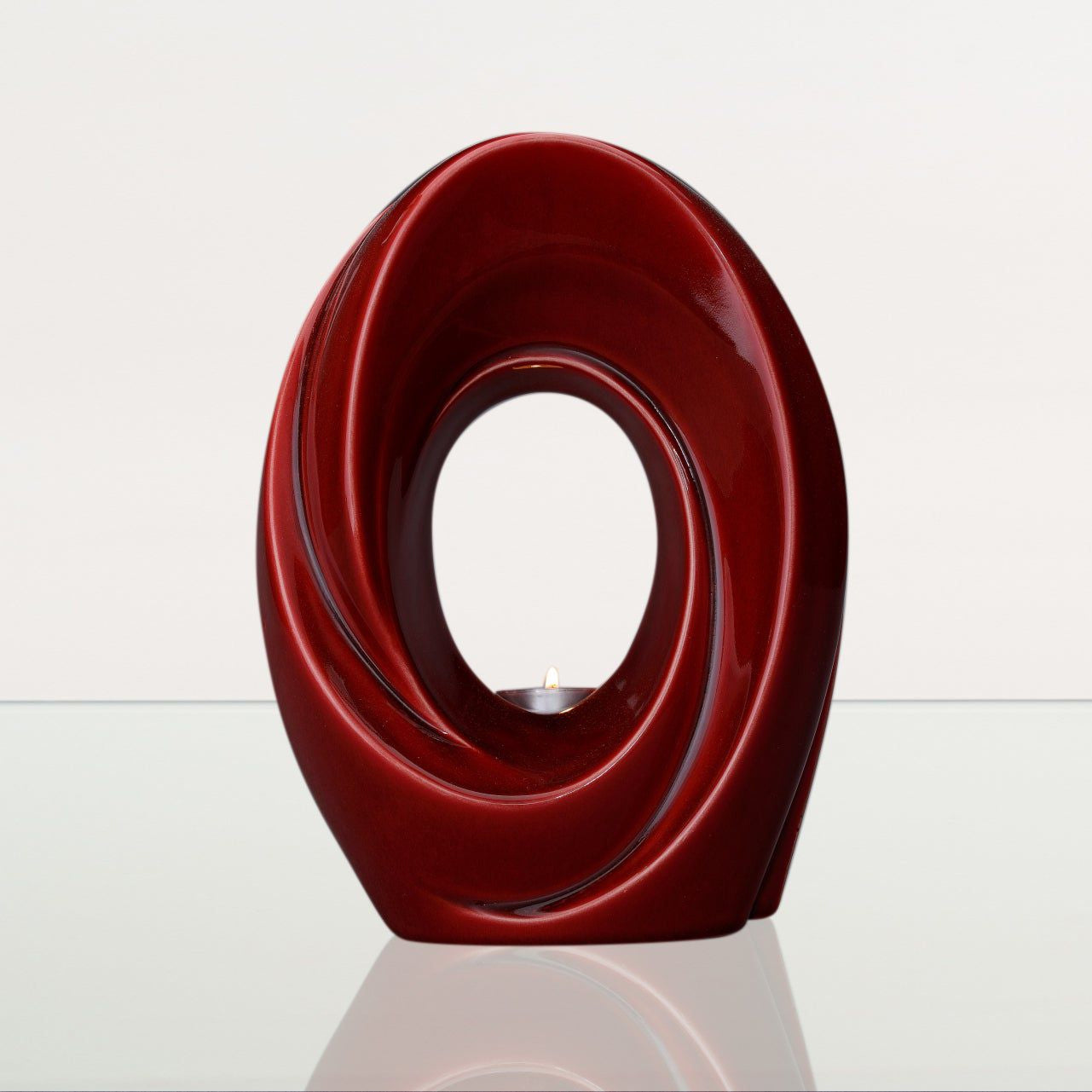 Handmade Cremation Urn for Ashes "The Passage" - Large Urn | Red | Ceramic - Pulvis Art Urns