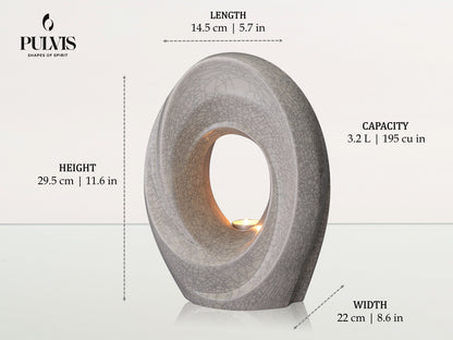 Pulvis Art Urns Adult Size Urn Handmade Cremation Urn for Ashes "The Passage" - Large Urn | Red | Ceramic