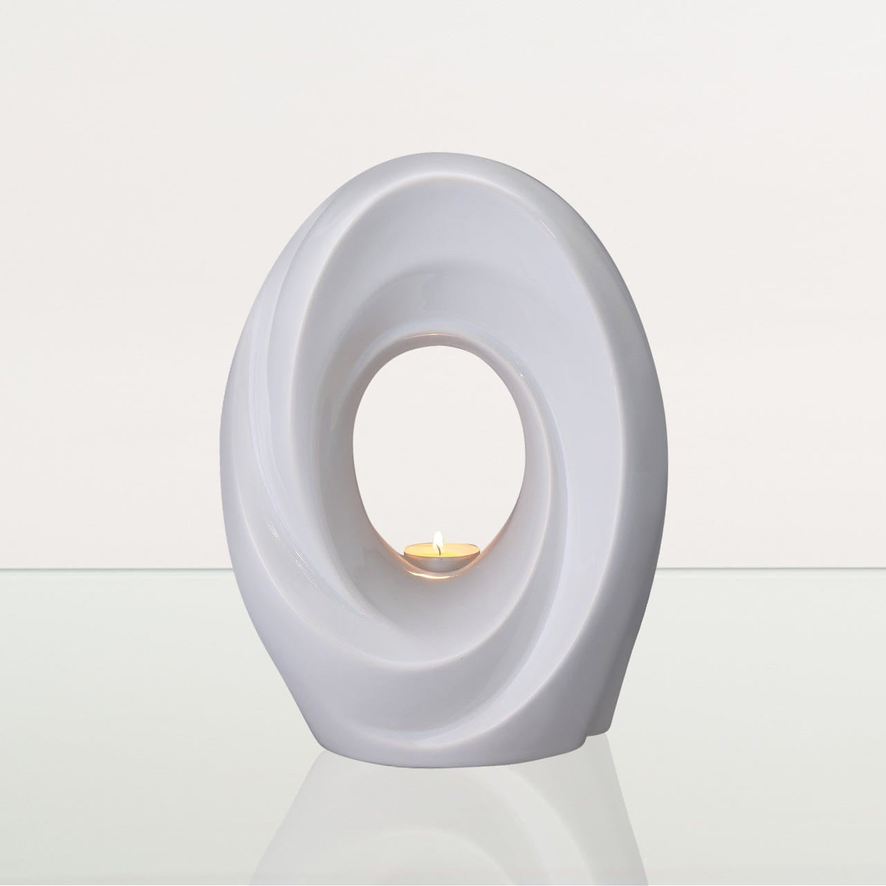 Handmade Cremation Urn for Ashes "The Passage" - Large Urn | White | Ceramic - Pulvis Art Urns