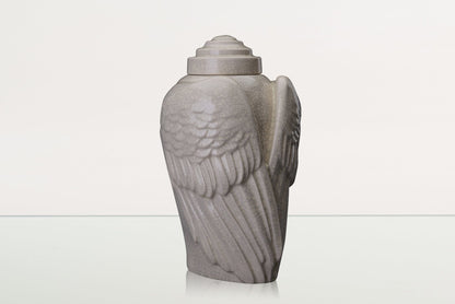 Handmade Cremation Urn for Ashes "Wings" - Large | Craquelure | Ceramic Urn - Pulvis Art Urns