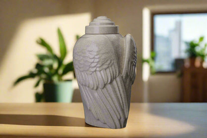 Handmade Cremation Urn for Ashes "Wings" - Large | Craquelure | Ceramic Urn - Pulvis Art Urns