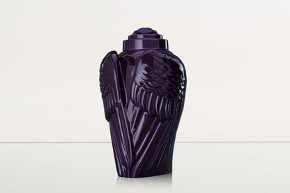 Handmade Cremation Urn for Ashes "Wings" - Large | Violet | Ceramic Urn - Pulvis Art Urns