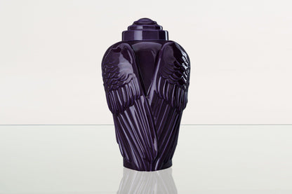 Handmade Cremation Urn for Ashes "Wings" - Large | Violet | Ceramic Urn - Pulvis Art Urns