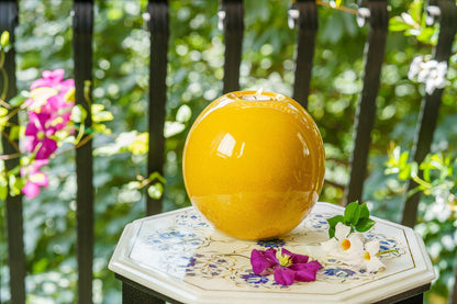 Handmade Cremation Urn "Harmony" - Large | Amber Yellow | Ceramic Urn - Pulvis Art Urns