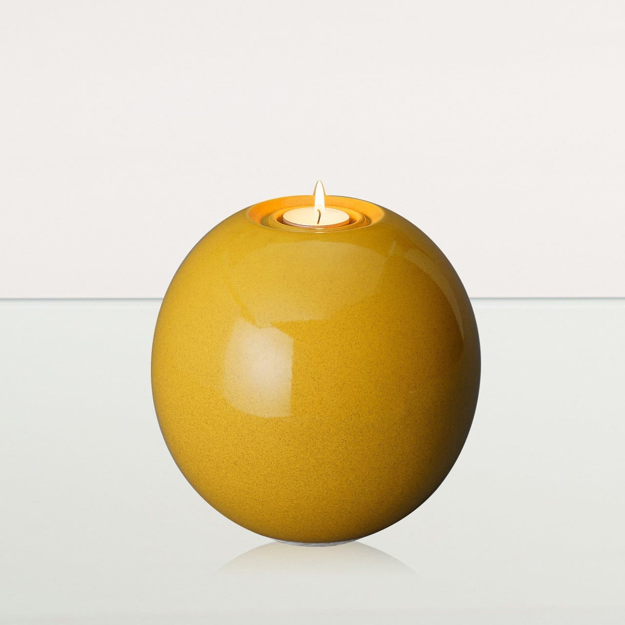 Handmade Cremation Urn "Harmony" - Large | Amber Yellow | Ceramic Urn - Pulvis Art Urns