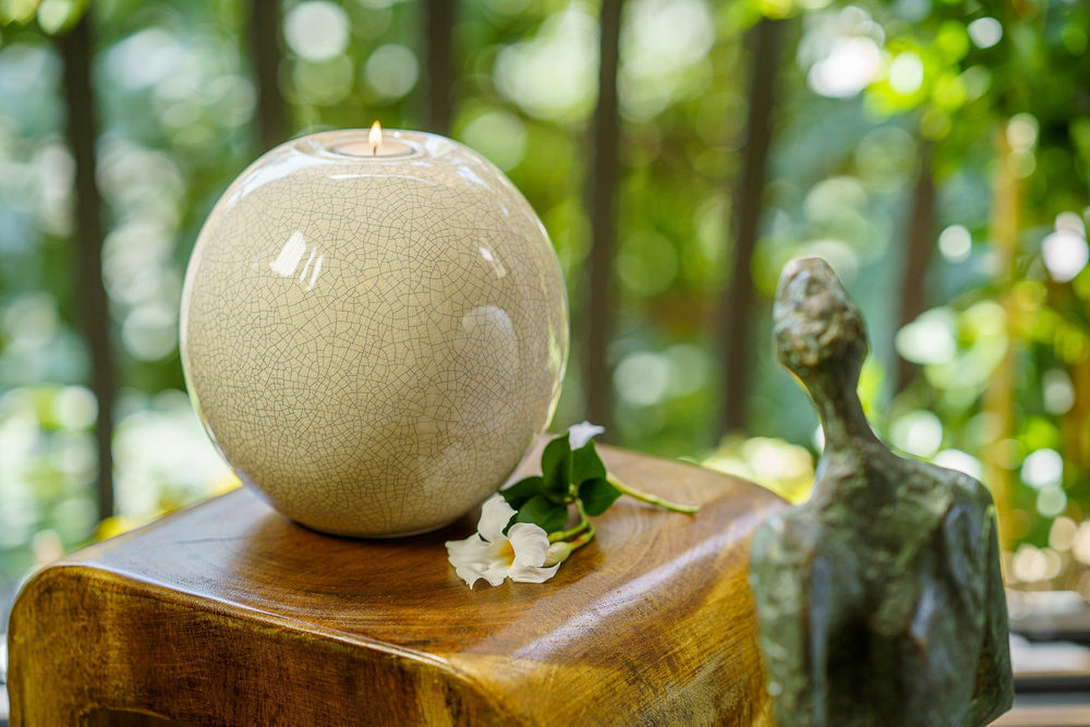 
                  
                    Pulvis Art Urns Adult Size Urn Handmade Cremation Urn "Harmony" - Large | Craquelure | Ceramic
                  
                