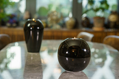 Handmade Cremation Urn "Harmony" - Large | Lamp Black | Ceramic Urn - Pulvis Art Urns