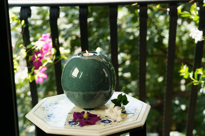 Handmade Cremation Urn "Harmony" - Large | Oily Green Melange | Ceramic Urn - Pulvis Art Urns