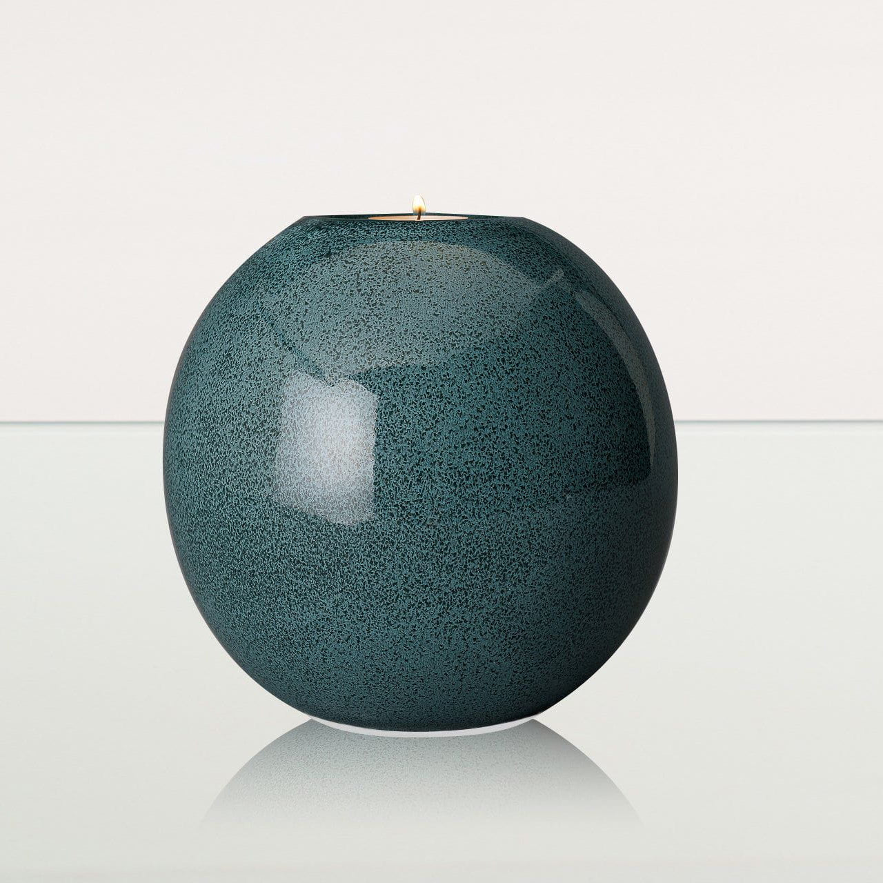 Handmade Cremation Urn "Harmony" - Large | Oily Green Melange | Ceramic Urn - Pulvis Art Urns