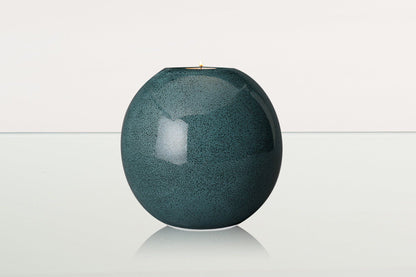 Handmade Cremation Urn "Harmony" - Large | Oily Green Melange | Ceramic Urn - Pulvis Art Urns