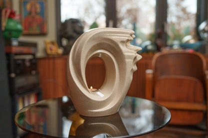 Pulvis Art Urns Adult Size Urn Handmade Cremation Urn "Zephyr" - Adult Ceramic Urn | Craquelure