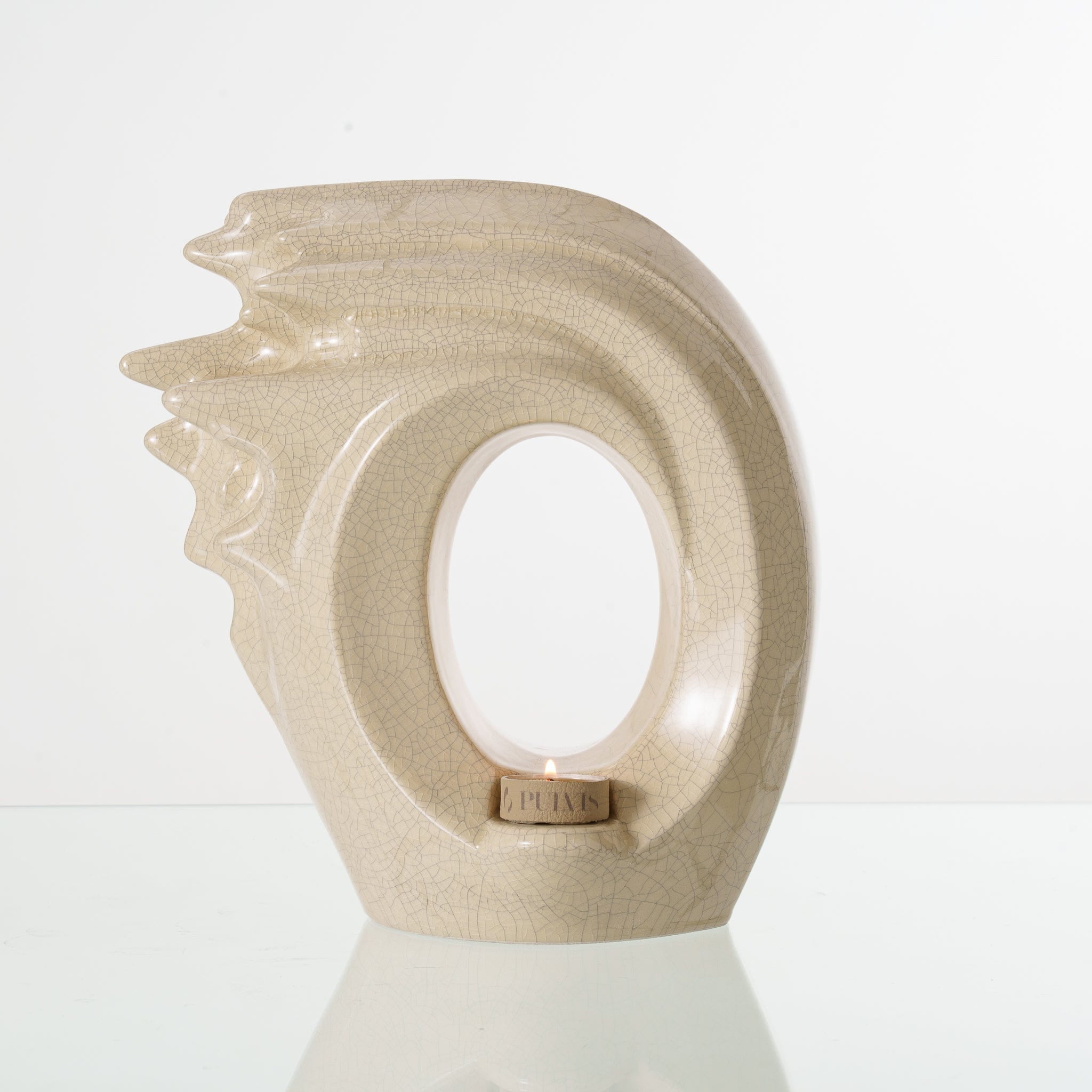 Pulvis Art Urns Adult Size Urn Handmade Cremation Urn "Zephyr" - Adult Ceramic Urn | Craquelure