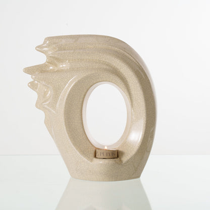 Pulvis Art Urns Adult Size Urn Handmade Cremation Urn "Zephyr" - Adult Ceramic Urn | Craquelure
