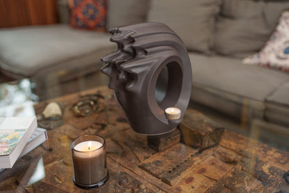 Pulvis Art Urns Adult Size Urn Handmade Cremation Urn "Zephyr" - Adult Ceramic Urn | Gray Matte