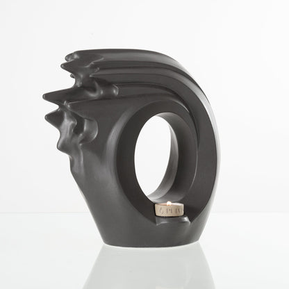 Pulvis Art Urns Adult Size Urn Handmade Cremation Urn "Zephyr" - Adult Ceramic Urn | Gray Matte