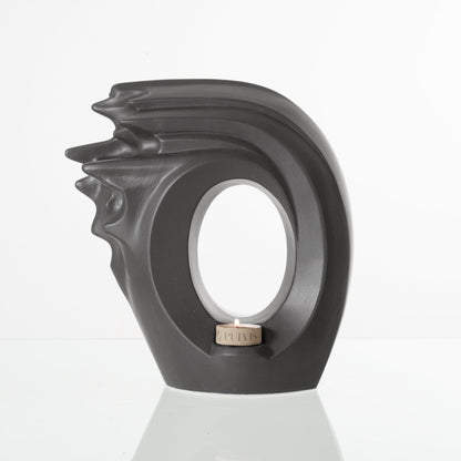 Pulvis Art Urns Adult Size Urn Handmade Cremation Urn "Zephyr" - Adult Ceramic Urn | Gray Matte