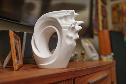 Pulvis Art Urns Adult Size Urn Handmade Cremation Urn "Zephyr" - Adult Ceramic Urn | White Matte