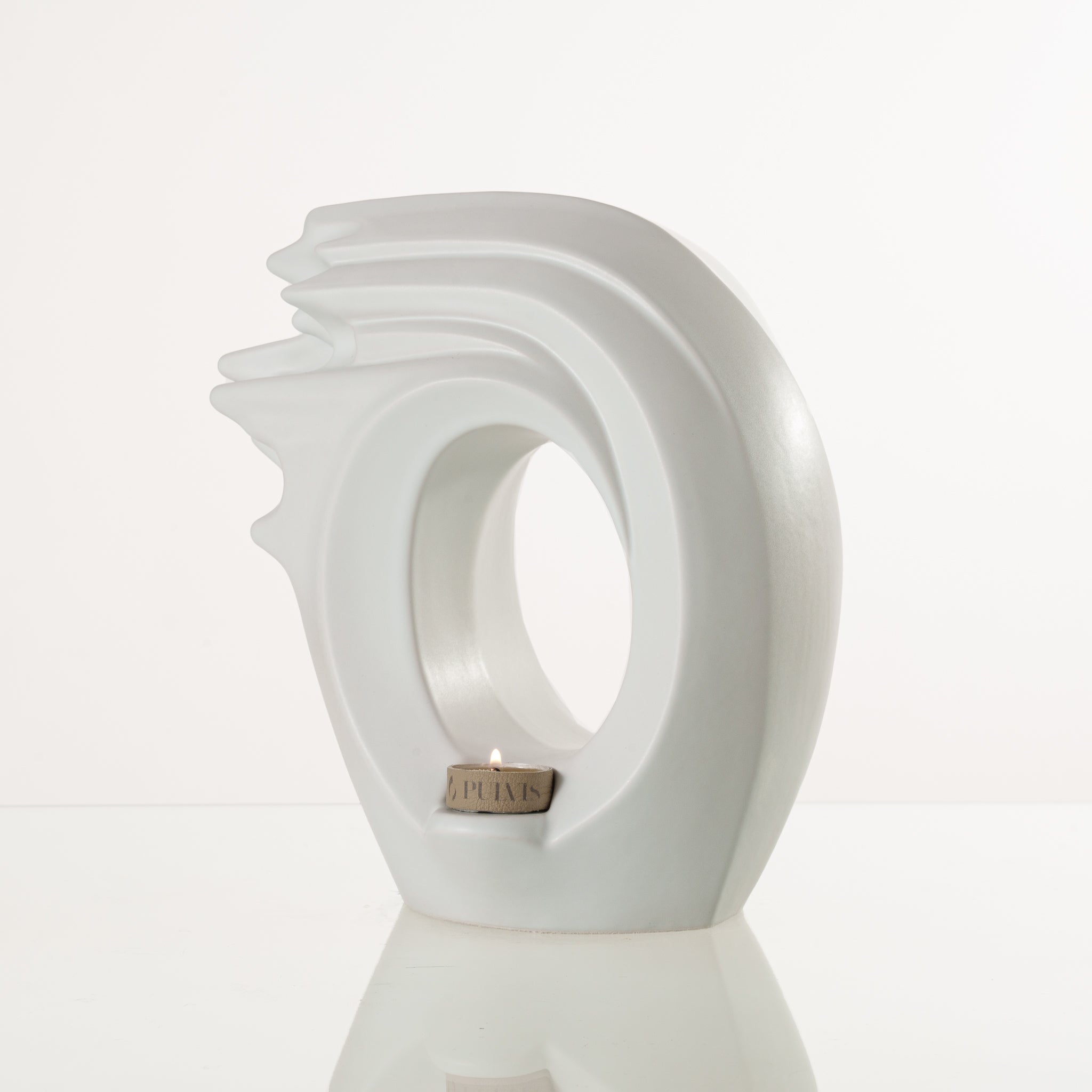 Pulvis Art Urns Adult Size Urn Handmade Cremation Urn "Zephyr" - Adult Ceramic Urn | White Matte