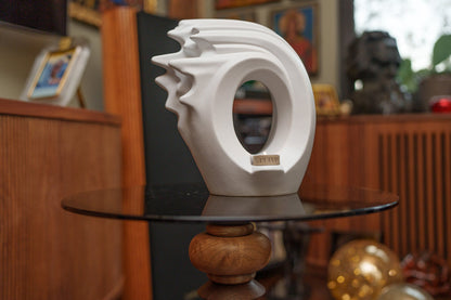 Pulvis Art Urns Adult Size Urn Handmade Cremation Urn "Zephyr" - Adult Ceramic Urn | White Matte