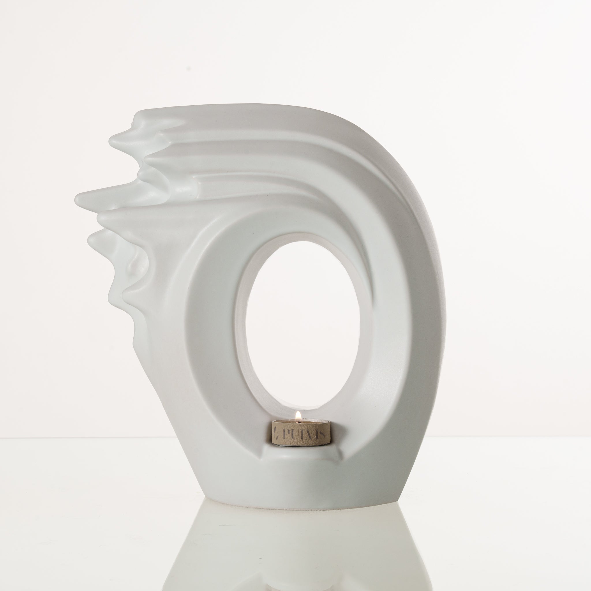 Pulvis Art Urns Adult Size Urn Handmade Cremation Urn "Zephyr" - Adult Ceramic Urn | White Matte