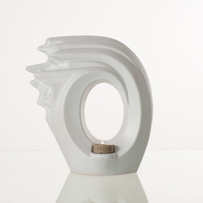 Pulvis Art Urns Adult Size Urn Handmade Cremation Urn "Zephyr" - Adult Ceramic Urn | White Matte