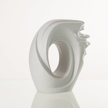 Pulvis Art Urns Adult Size Urn Handmade Cremation Urn "Zephyr" - Adult Ceramic Urn | White Matte