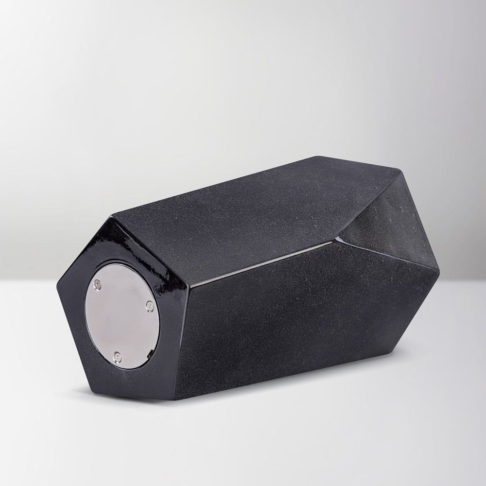 Handmade Urn "Crystal" - Stainless Steel | Black Granite - Pulvis Art Urns