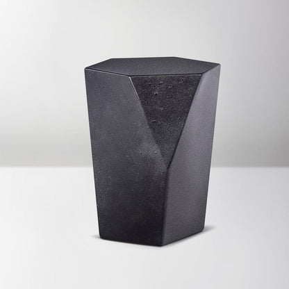 Handmade Urn "Crystal" - Stainless Steel | Black Granite - Pulvis Art Urns