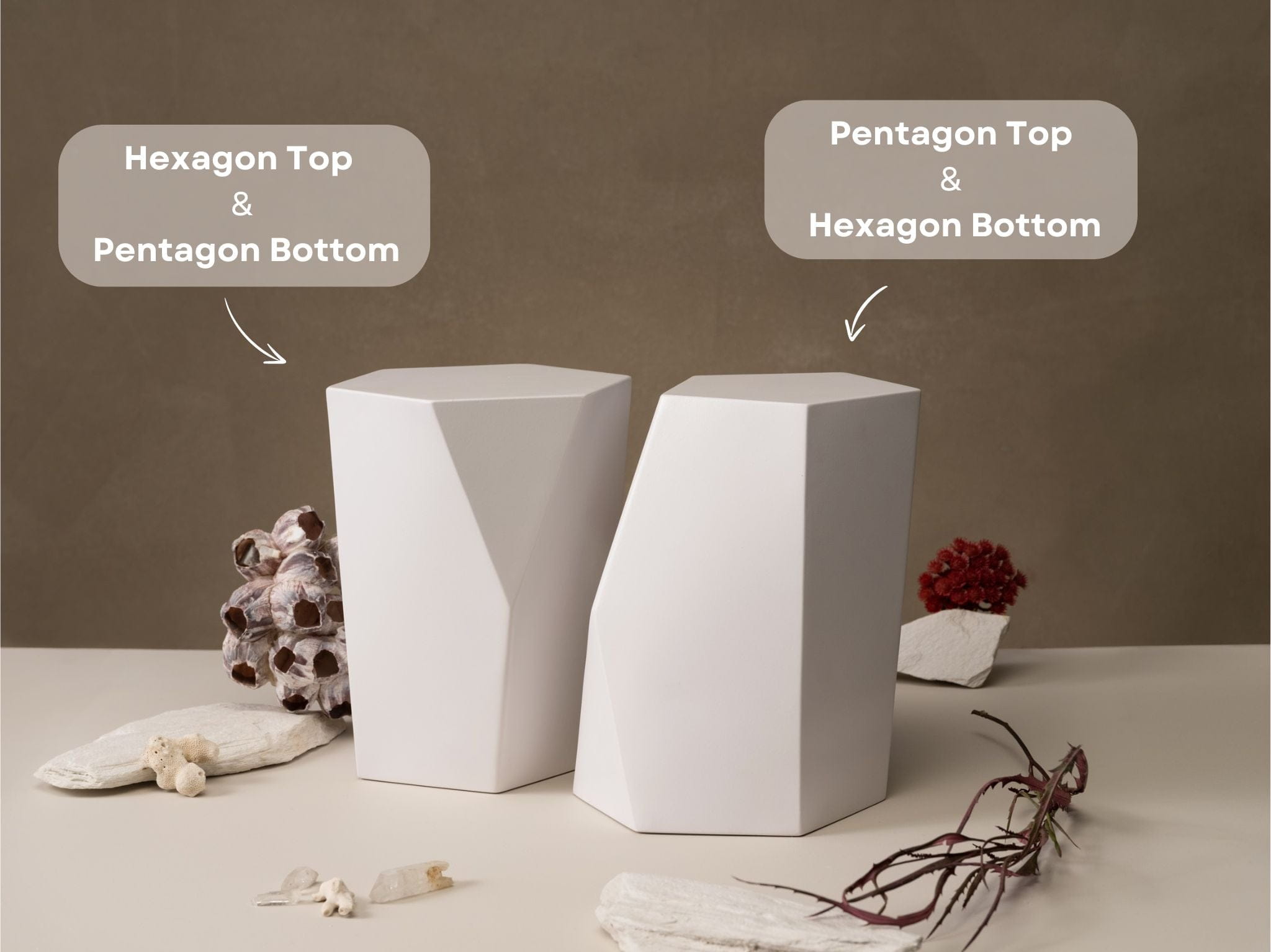 Handmade Urn "Crystal" - Stainless Steel | Matte White - Pulvis Art Urns