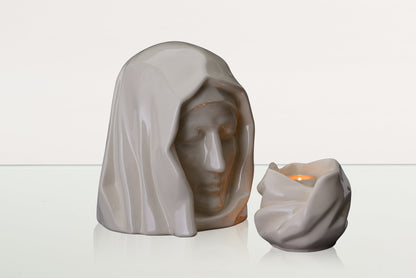 Set of Art Urns for Ashes "The Holy Mother" - (Large urn + Keepsake) - Pulvis Art Urns