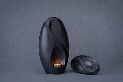 Set Of Ceramic Art Urns for Ashes "Eternity" - (Large urn + Keepsake) - Pulvis Art Urns
