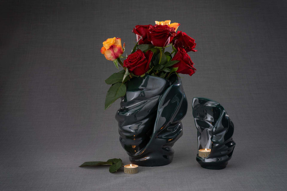 
                  
                    Pulvis Art Urns Adult Size Urn + Keepsake Urn Set Of Ceramic Art Urns for Ashes "Light" - (Large urn + Keepsake)
                  
                