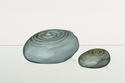 Set Of Ceramic Urns for Ashes "Resonance" - (Large urn + Keepsake) - Pulvis Art Urns