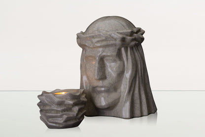 Set of Cremation Urns for Ashes "The Christ" - (Large urn + Keepsake) - Pulvis Art Urns