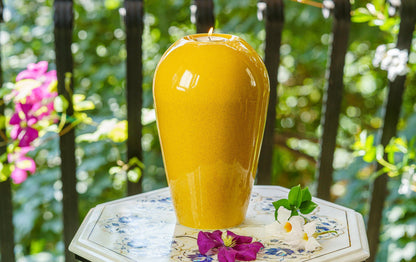 Memorial Cremation Urn "Serenity" - Large | Amber Yellow | Ceramic Urn - Pulvis Art Urns