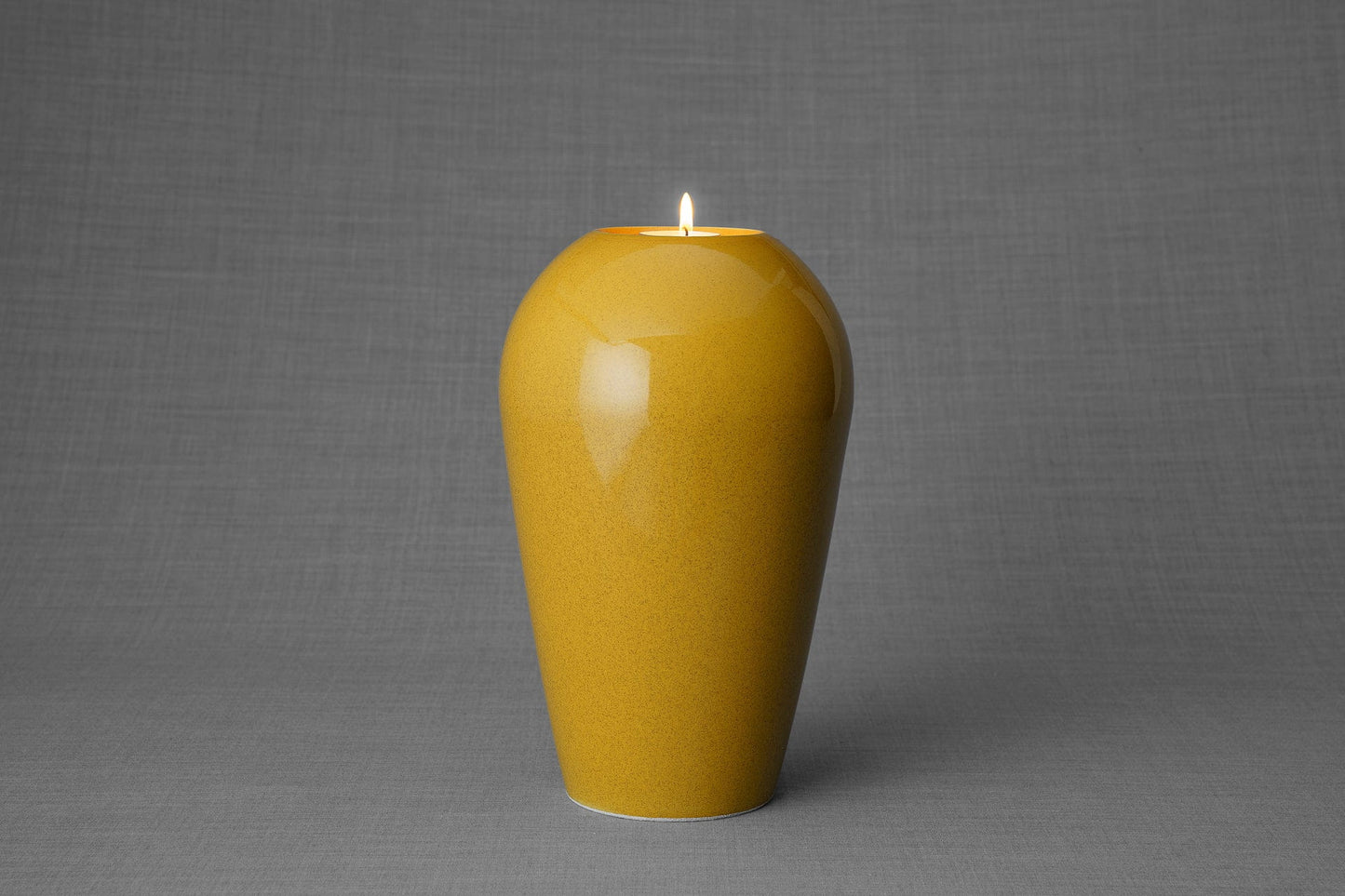 Pulvis Art Urns Adult Size Urn Memorial Cremation Urn "Serenity" - Large | Amber Yellow | Ceramic