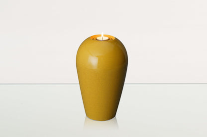 Memorial Cremation Urn "Serenity" - Large | Amber Yellow | Ceramic Urn - Pulvis Art Urns