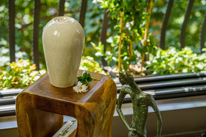 Memorial Cremation Urn "Serenity" - Large | Craquelure | Ceramic Urn - Pulvis Art Urns