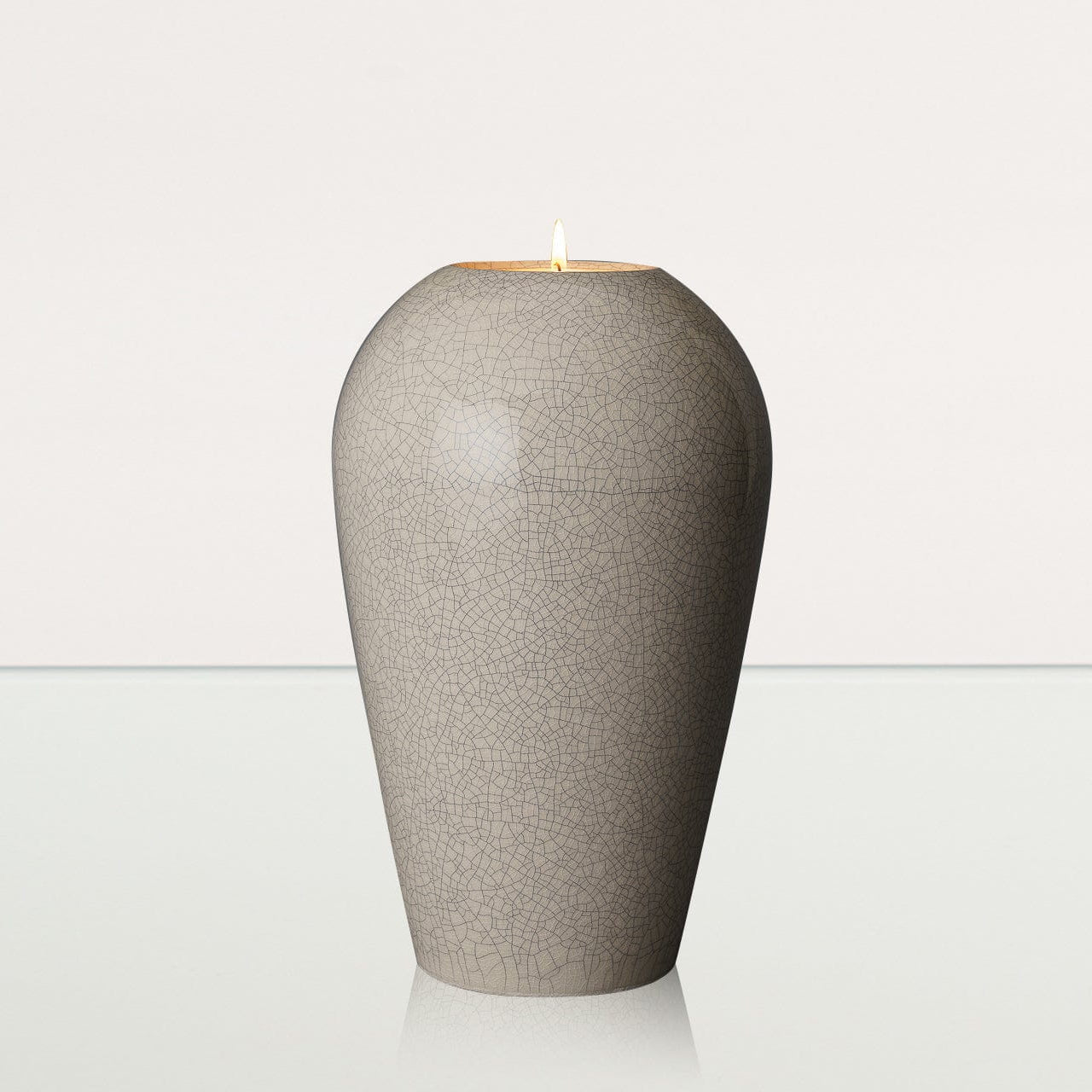 Memorial Cremation Urn "Serenity" - Large | Craquelure | Ceramic Urn - Pulvis Art Urns