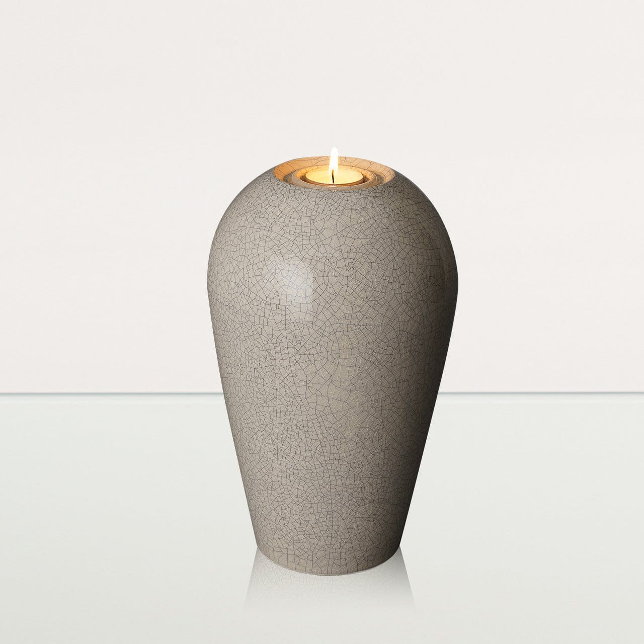 Memorial Cremation Urn "Serenity" - Large | Craquelure | Ceramic Urn - Pulvis Art Urns