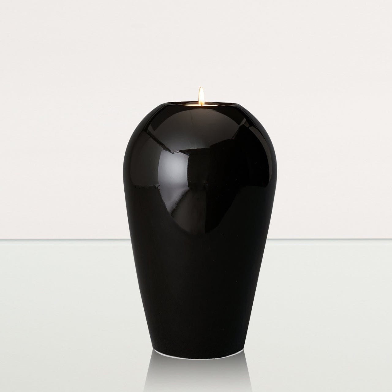 Memorial Cremation Urn "Serenity" - Large | Lamp Black | Ceramic Urn - Pulvis Art Urns