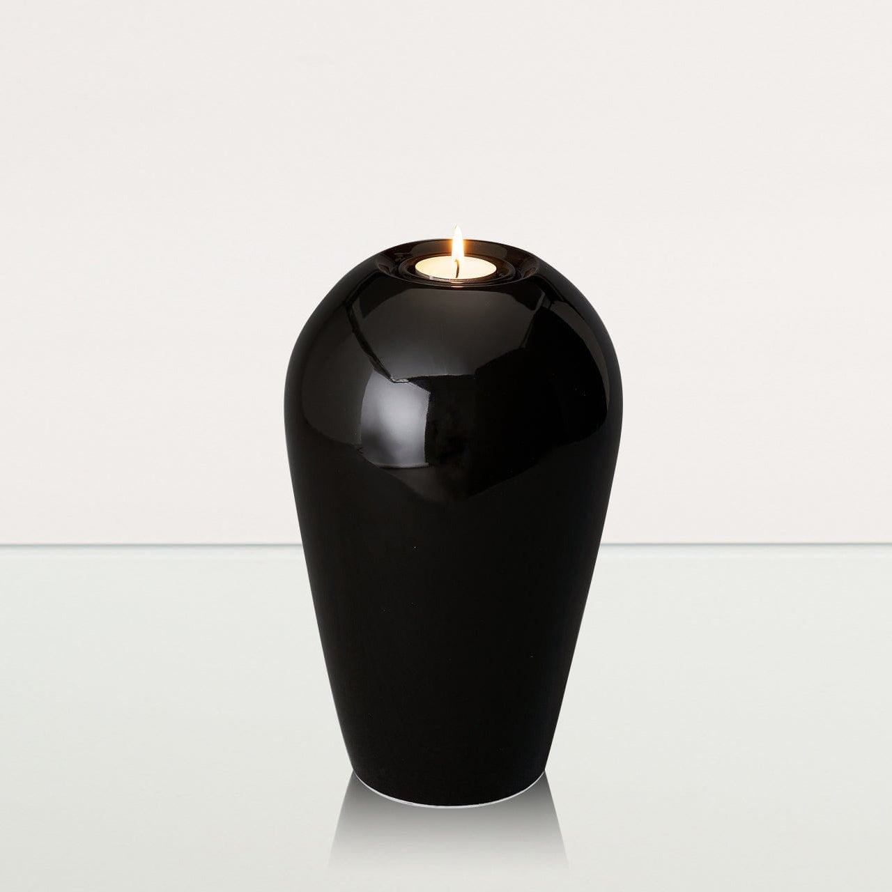Memorial Cremation Urn "Serenity" - Large | Lamp Black | Ceramic Urn - Pulvis Art Urns